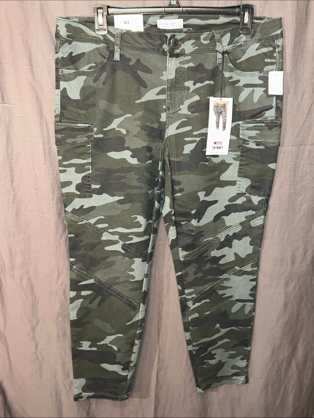NWT Green Camo Moto Skinny Jeans